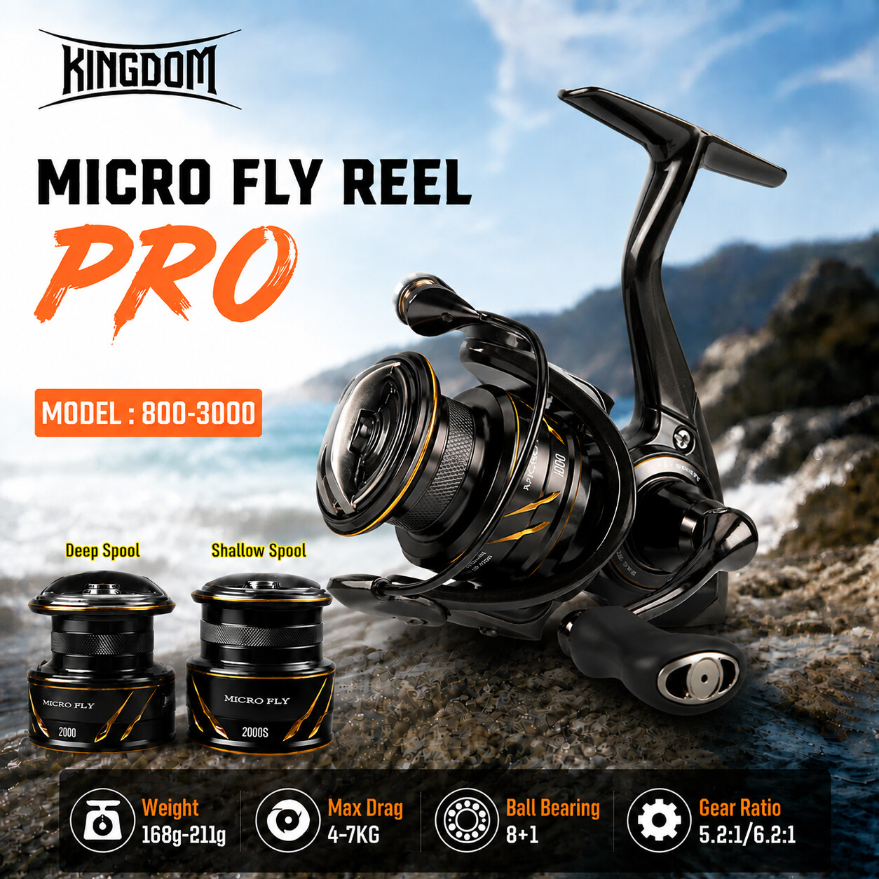 Daiwa Reel Bg - Carrete de Pesca Kingdom Micro Fly
